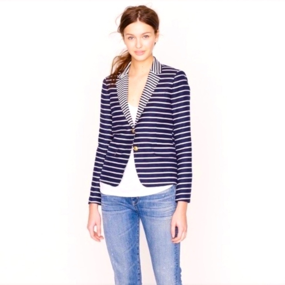 J. Crew Schoolboy Striped Summer Blazer